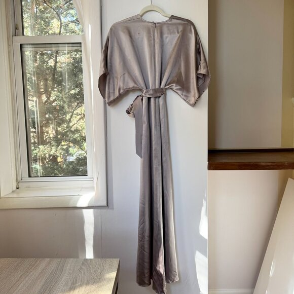 Reformation Hedi Silk Maxi Dress Gray Purple Small - Picture 6 of 13